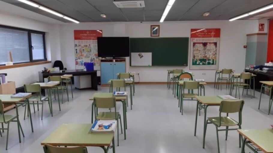 Un aula de un colegio de València. 