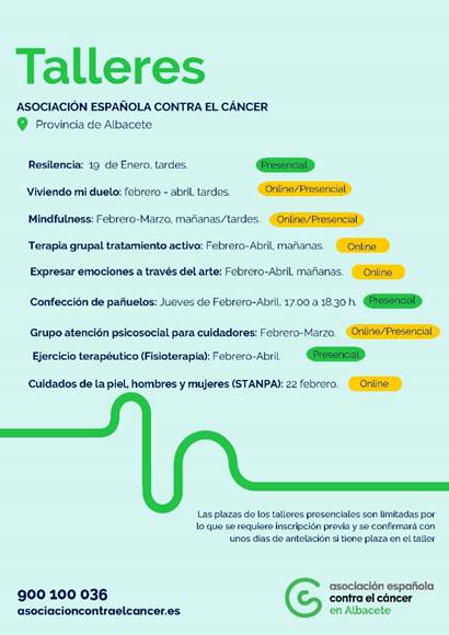 Aún te puedes inscribir en los talleres de la Asociación contra el cáncer de Albacete Aún te puedes inscribir en los talleres de la Asociación contra el cáncer de Albacete
