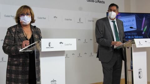 Carmen Olmedo y José Caro durante la rueda de prensa Carmen Olmedo y José Caro durante la rueda de prensa