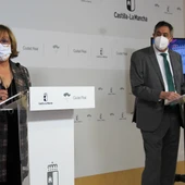 Carmen Olmedo y José Caro durante la rueda de prensa Carmen Olmedo y José Caro durante la rueda de prensa