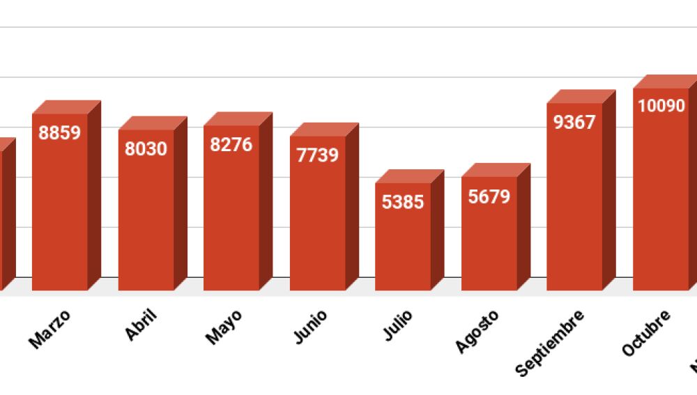 Usuarios totales por meses en 2021