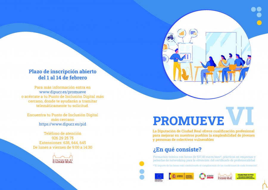 Abierto el plazo del Programa PROMUEVE de la Diputación de Ciudad Real para impartir 50 acciones formativas Abierto el plazo del Programa PROMUEVE de la Diputación de Ciudad Real para impartir 50 acciones formativas