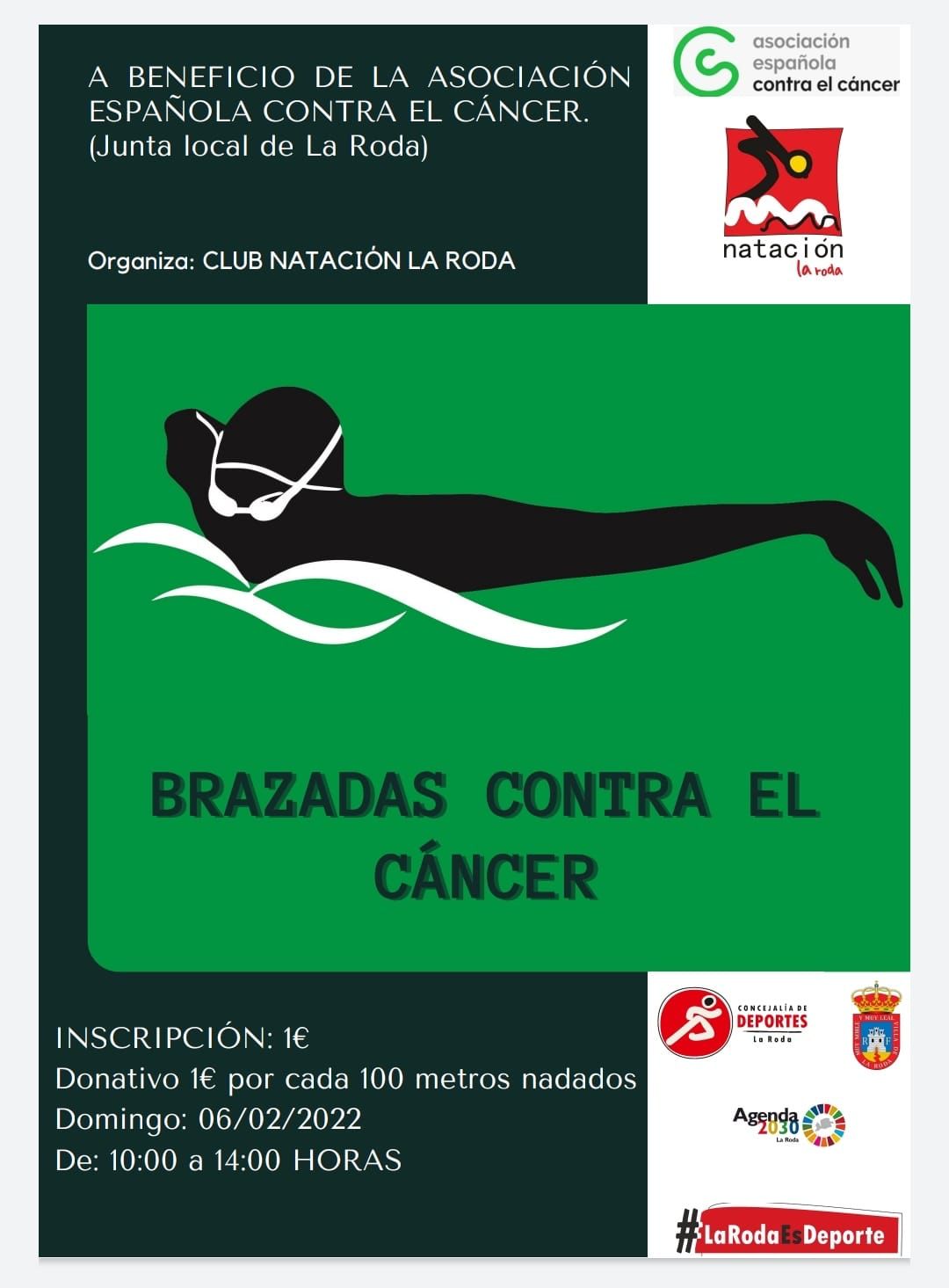 'Brazadas contra el Cáncer' en La Roda 'Brazadas contra el Cáncer' en La Roda
