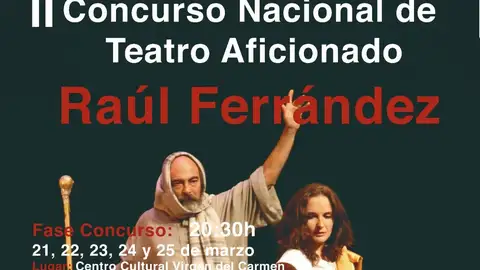 La puesta en escena de las obras participantes en la fase de concurso serán los días 21, 22, 23, 24 y 25 de marzo teatro concurso