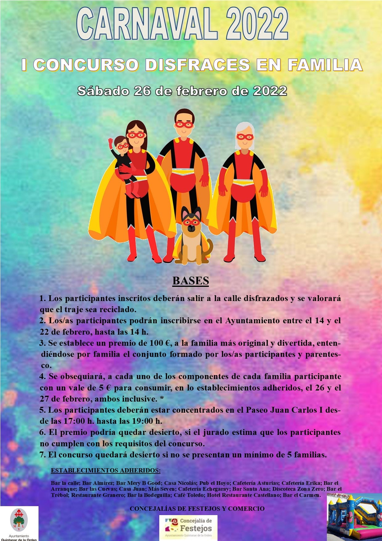 La Concejalía de Festejos convoca el I Concurso de Disfraces en Familia La Concejalía de Festejos convoca el I Concurso de Disfraces en Familia