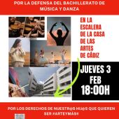Cartel de la concentración de hoy en Cádiz