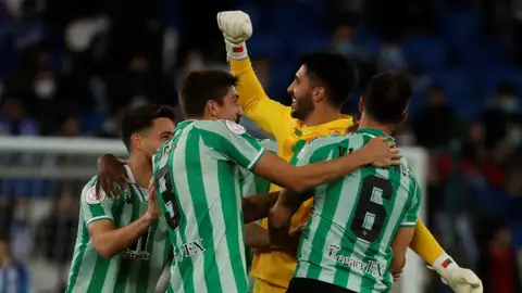 Los jugadores del Real Betis celebran el cuarto gol. Los jugadores del Real Betis celebran el cuarto gol.