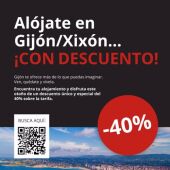 Imagen promocional de la campaña 'Alójate con descuento en Gijón'