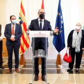 Faci durante su comparecencia con miembros de Societat Civil Catalana
