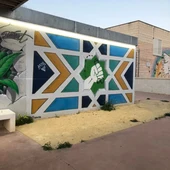 Uno de los murales que ha sufrido pintadas Uno de los murales que ha sufrido pintadas