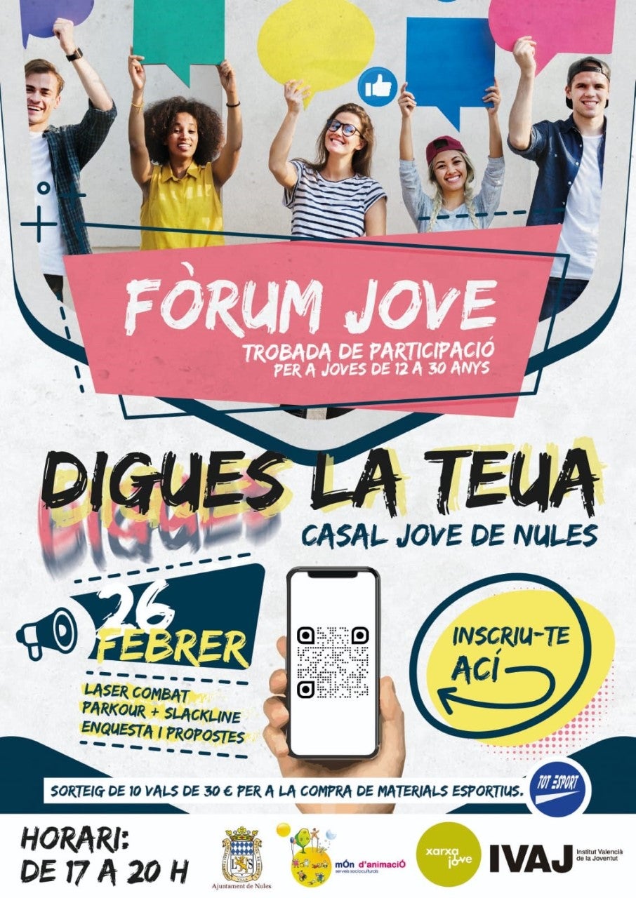 Nules organiza este mes de febrero un foro juvenil dedicado a menores de 30 años Nules organiza este mes de febrero un foro juvenil dedicado a menores de 30 años