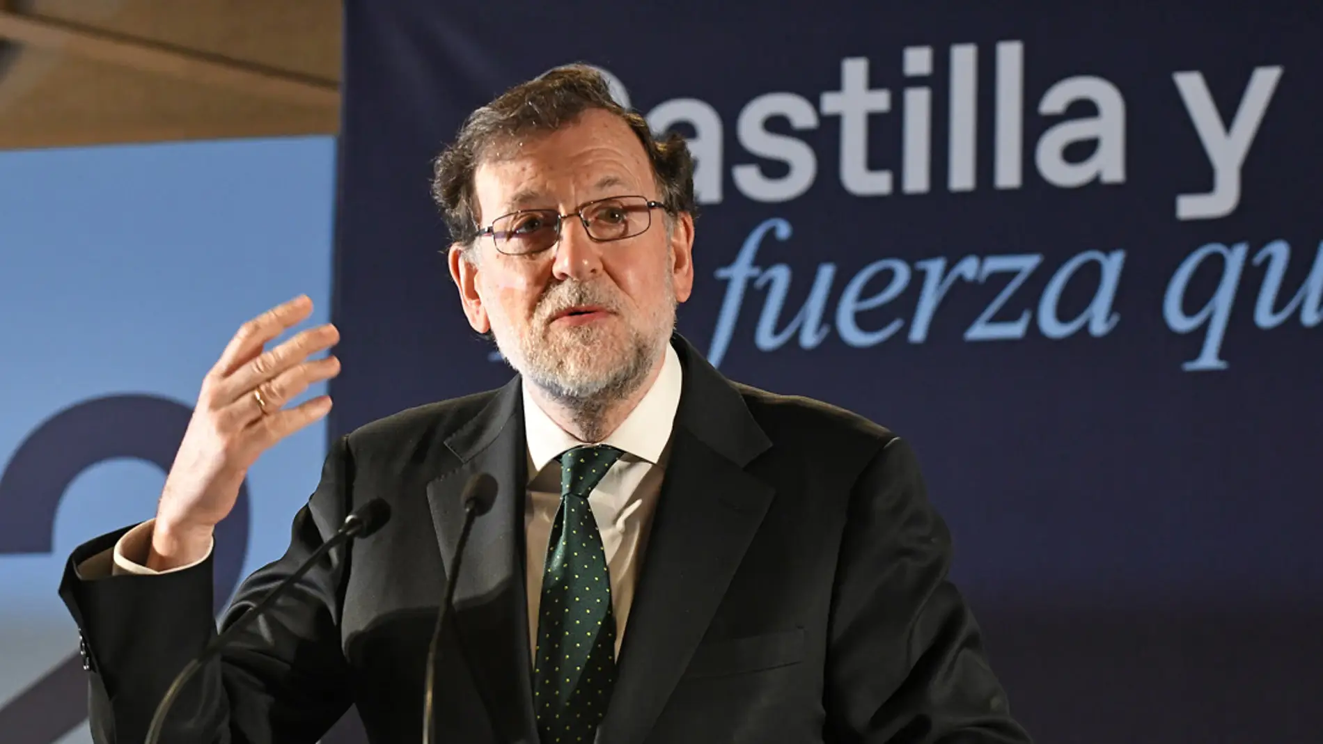 El expresidente del Gobierno, Mariano Rajoy, durante un acto de las elecciones de Castilla y León