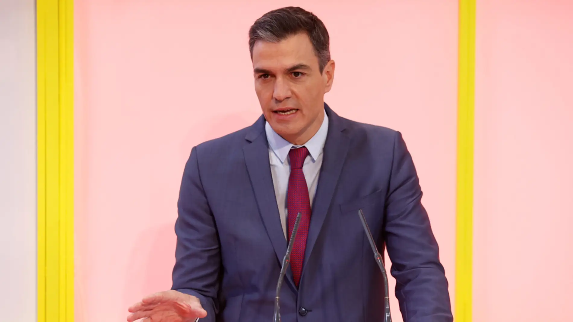 El presidente del Gobierno, Pedro Sánchez, durante una comparecencia