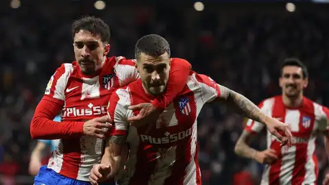 Los jugadores del Atlético de Madrid celebran un gol Los jugadores del Atlético de Madrid celebran un gol