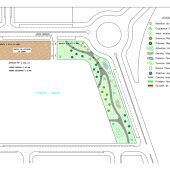 Plano de la zona ajardinada en la carretera de Valdepeñas