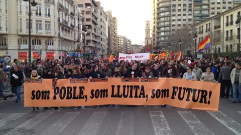 Una de las manifestaciones que, años después, han seguido rememorando la Primavera Valenciana Una de las manifestaciones que, años después, han seguido rememorando la Primavera Valenciana