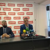 El Presidente de Pimem, Jordi Mora, durante la rueda de prensa. 