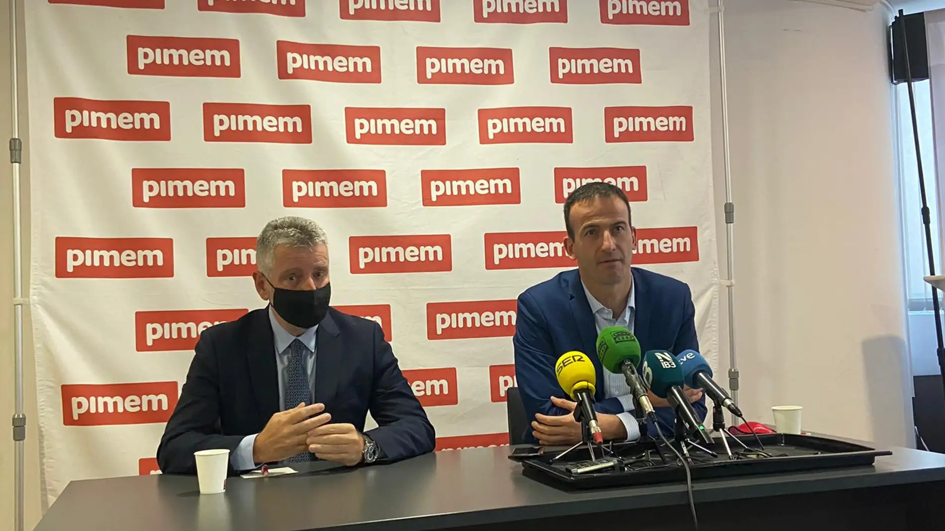 El Presidente de Pimem, Jordi Mora, durante la rueda de prensa. 