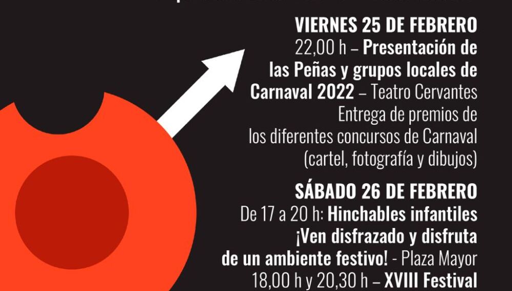 Actos chirigotas y otros hasta el 26 de febrero