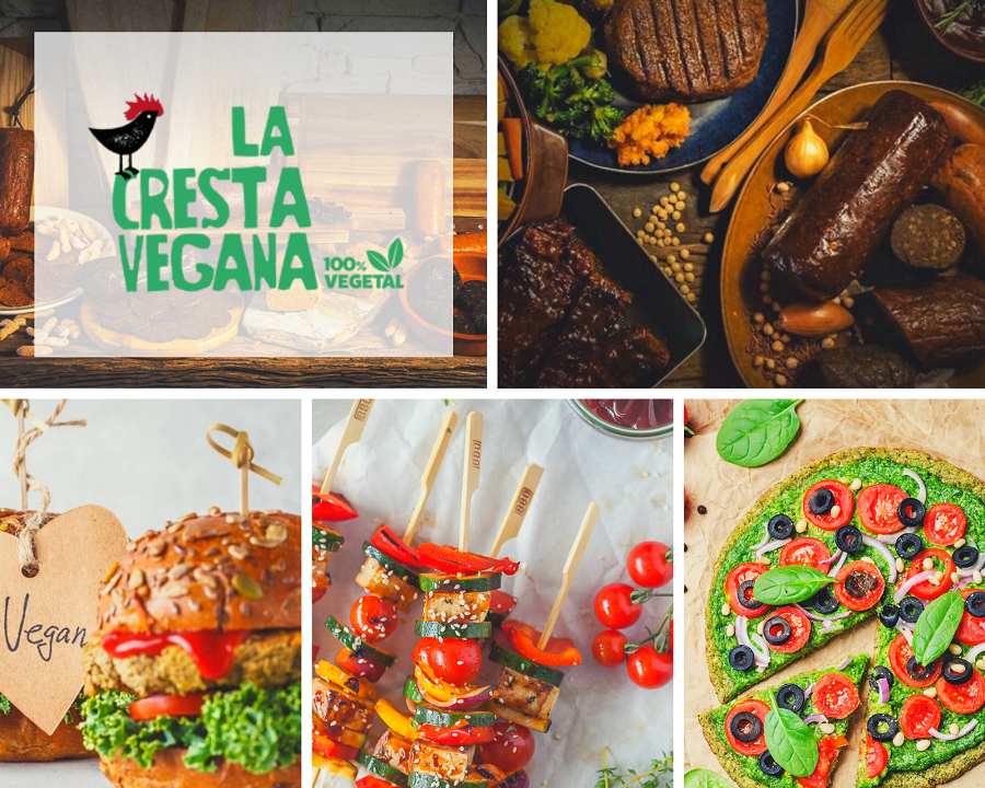 Comida vegana con apariencia de carne o pescado Comida vegana con apariencia de carne o pescado
