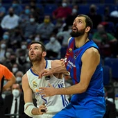 Rudy Fernández y Mirotic durante un Real Madrid - Barcelona Rudy Fernández y Mirotic durante un Real Madrid - Barcelona