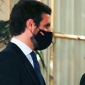 El líder del PP, Pablo Casado, y la presidenta madrileña, Isabel Díaz Ayuso