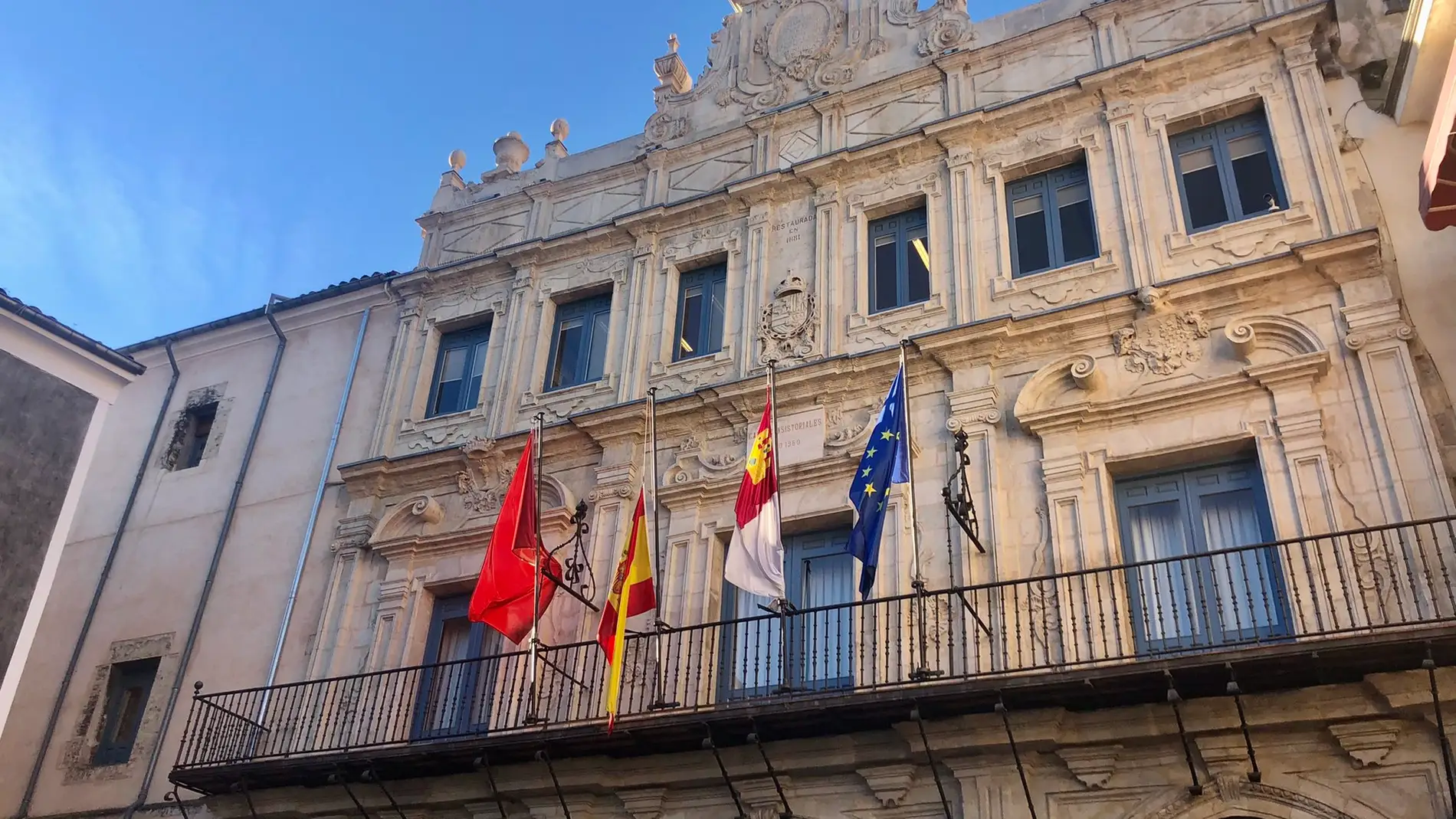 Fachada del Ayuntamiento de Cuenca, este lunes