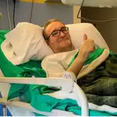 Una imagen de Mariano durante su ingreso en el hospital. Una imagen de Mariano durante su ingreso en el hospital.