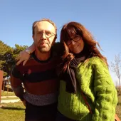 Juan Luis y María Jesús durante una parada en su viaje Juan Luis y María Jesús durante una parada en su viaje