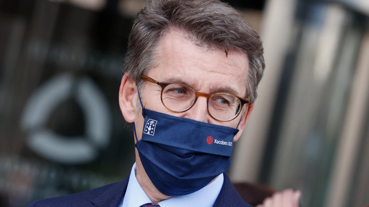 El presidente de Galicia, Alberto Núñez Feijóo, tras la Junta Directiva Nacional del partido