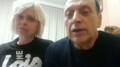 Svetlana Kamaz y Luis Delgado, durante una videollamada con Antena 3 TV.