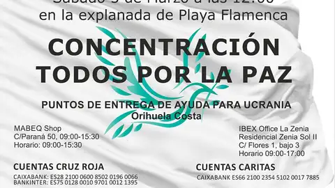 Luis Carcedo, AIDOC, hemos iniciado una campaña de ayuda a Ucrania manifestacion orihuela costa
