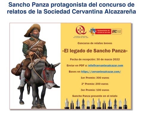 La Sociedad Cervantina Alcazareña presenta un concurso de relatos breves sobre Sancho La Sociedad Cervantina Alcazareña presenta un concurso de relatos breves sobre Sancho