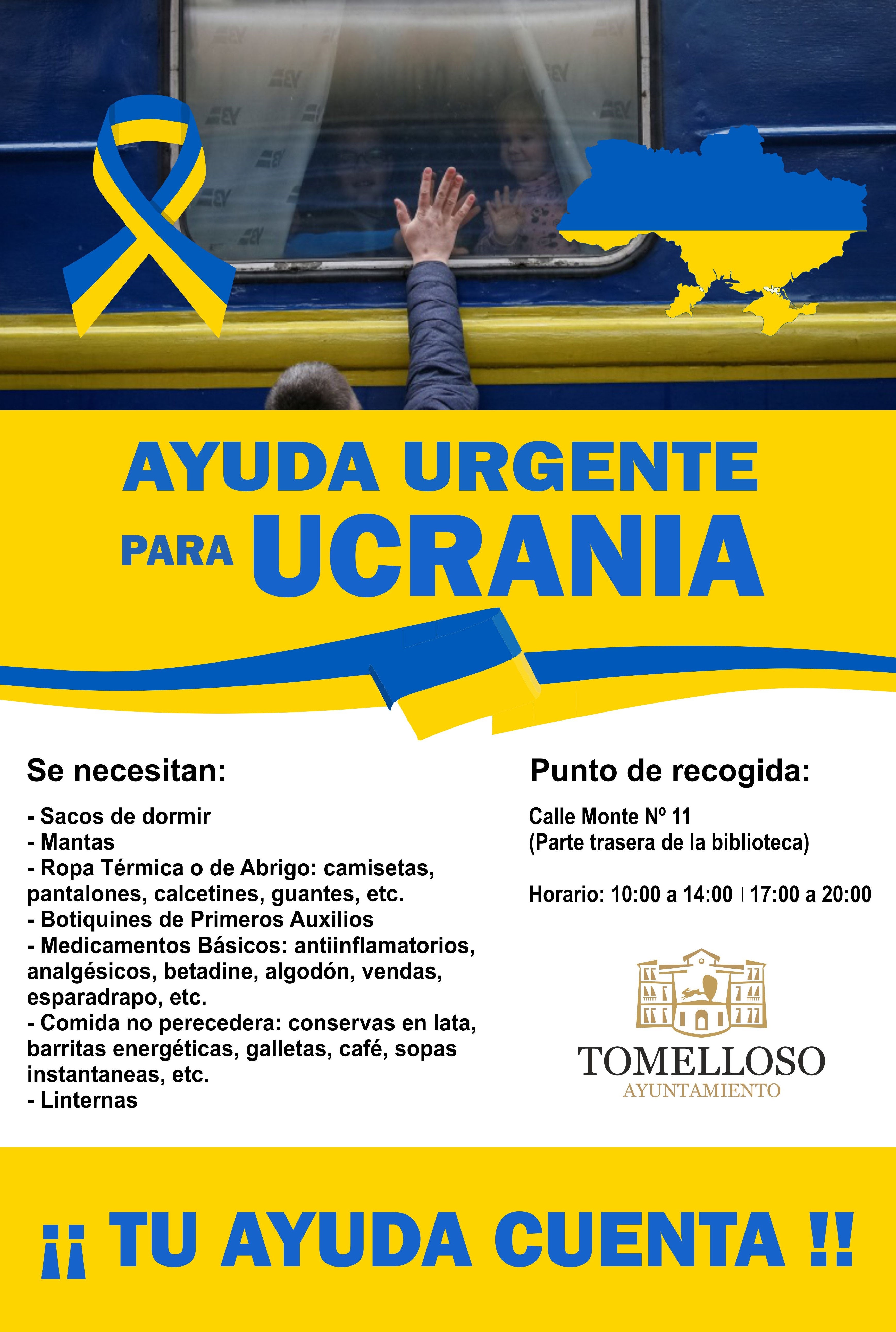 Tomelloso se une a la corriente solidaria de urgencia con Ucrania Tomelloso se une a la corriente solidaria de urgencia con Ucrania