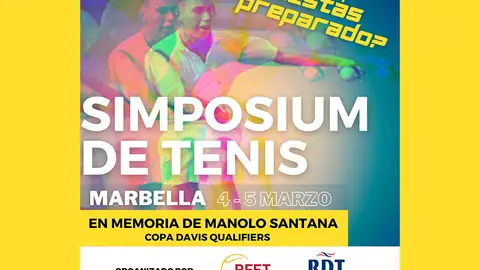 Cartel anunciador del Simposium de Tenis en memoria de Manolo Santana Cartel anunciador del Simposium de Tenis en memoria de Manolo Santana