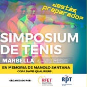 Cartel anunciador del Simposium de Tenis en memoria de Manolo Santana