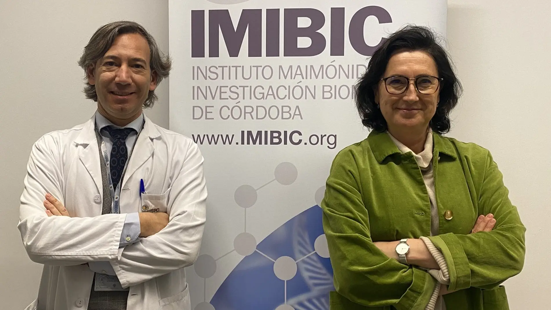 Director Científico del IMIBIC, Pablo Pérez y subdirectora científica del IMIBIC, María del Mar Malagón.