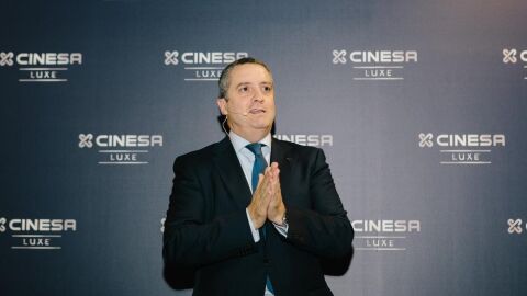 Ram&oacute;n Biarn&eacute;s, director general de Cinesa, durante la presentaci&oacute;n de un evento de la compa&ntilde;&iacute;a