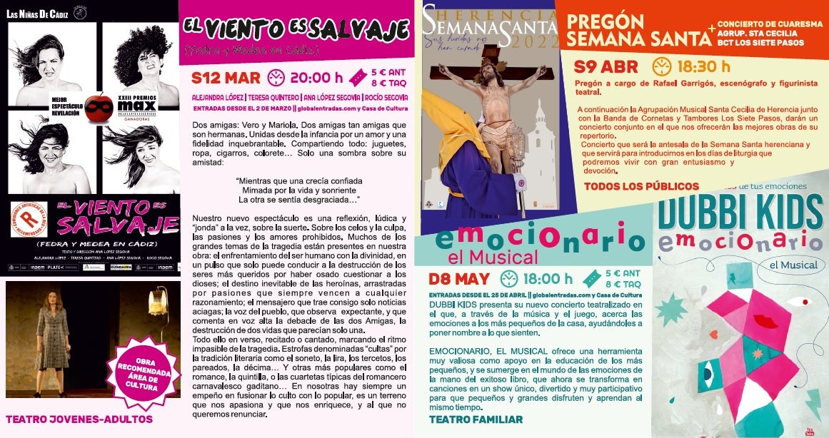 Primavera cultural en el Auditorio Municipal de Herencia Primavera cultural en el Auditorio Municipal de Herencia