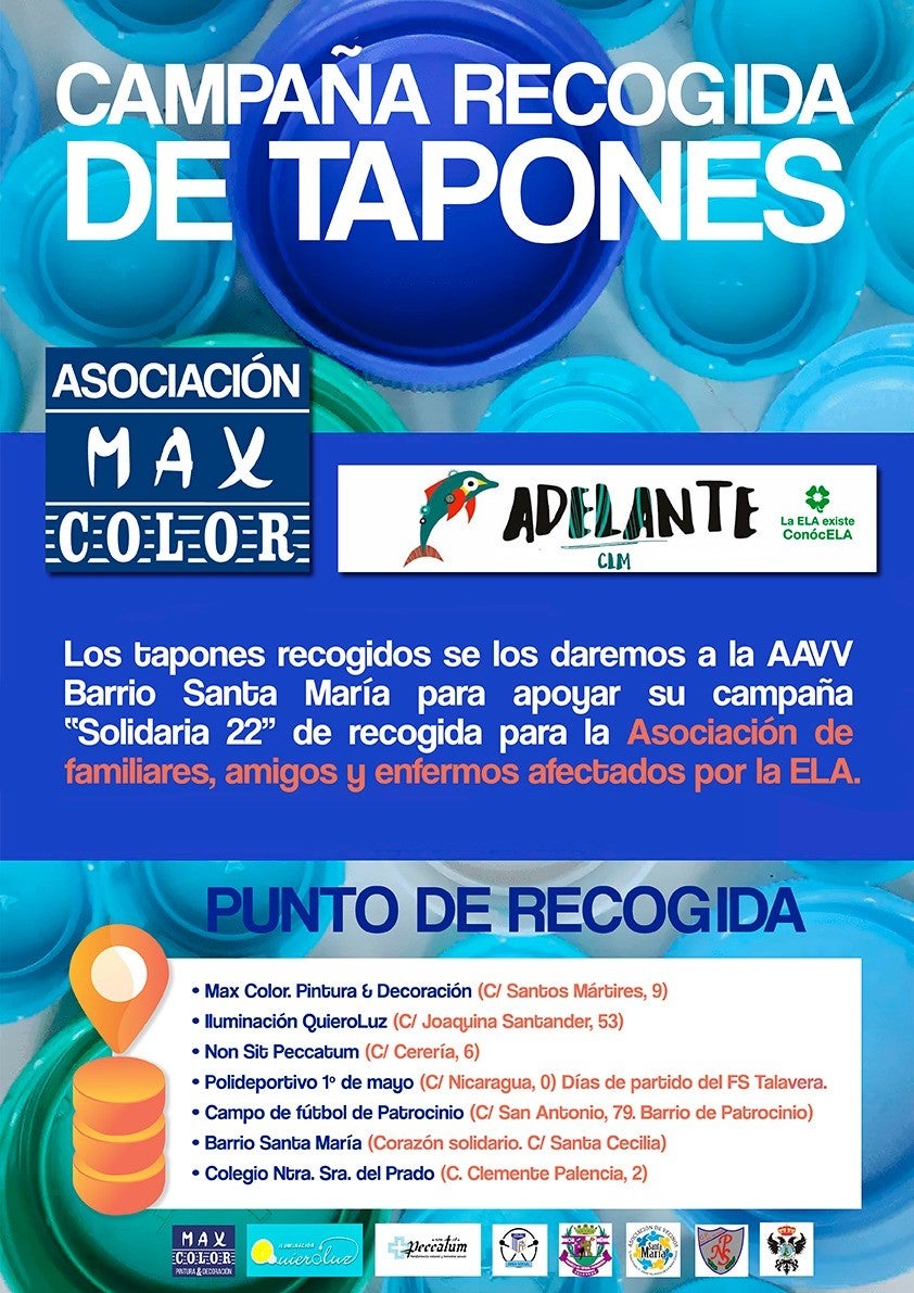 Tapones solidarios para apoyar la campaña a favor de los enfermos de ELA Tapones solidarios para apoyar la campaña a favor de los enfermos de ELA