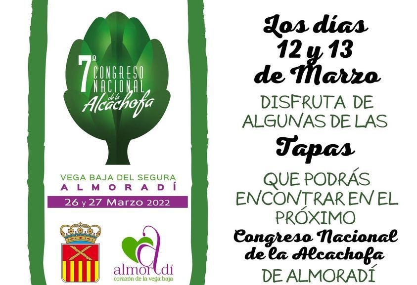 Sábado 12 y domingo 13 tapas con alcachofa en Almoradí parte del Congreso de la Alcachofa Sábado 12 y domingo 13 tapas con alcachofa en Almoradí parte del Congreso de la Alcachofa