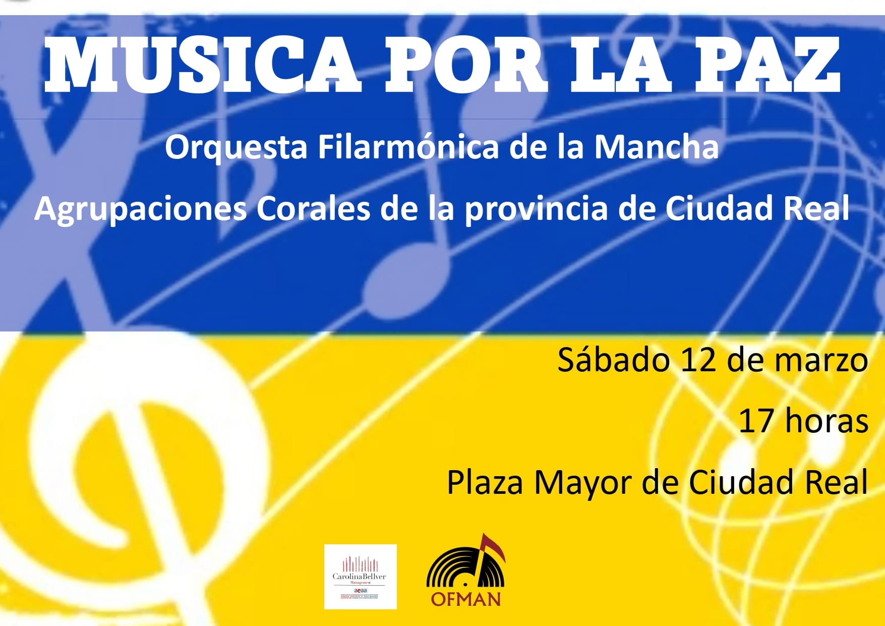 Música Por la Paz este sábado en la Plaza Mayor de Ciudad Real Música Por la Paz este sábado en la Plaza Mayor de Ciudad Real