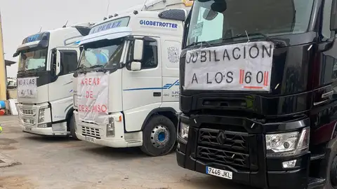 Camioneros concentrados en Los Planos PROTESTA CAMIONES