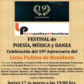 El Liceo Poético de Benidorm cumple diecinueve años.