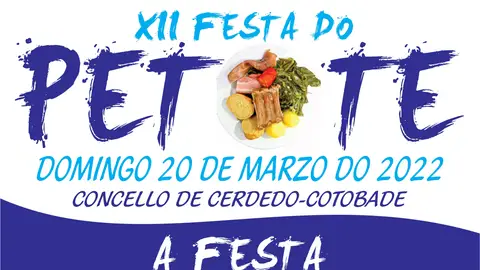 Cartel da Festa do Petote 2022 Festa en Cerdedo-Cotobade