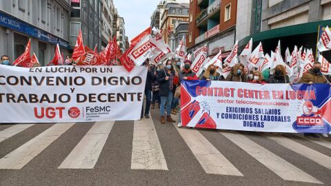 Protestas de los trabajadores de Contact Center