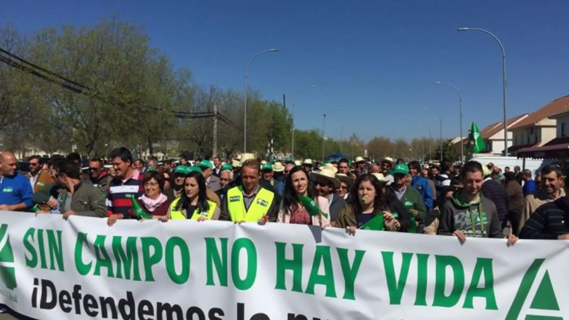 Una anterior manifestación de agricultores en Ciudad Real
