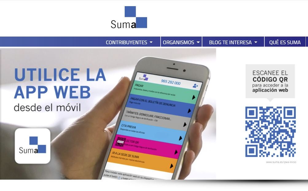 Suma pone en marcha una aplicación web para móvil con el fin de acercar sus servicios a los ciudadanos Suma pone en marcha una aplicación web para móvil con el fin de acercar sus servicios a los ciudadanos