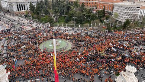 Imagen aérea de la Manifestación de la España Rural en Madrid 