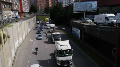 Manifestaci&oacute;n camioneros Vigo